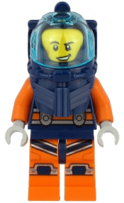 LEGO Deep Sea Diver - Male, Dark Blue Helmet, Lopsided Grin minifigure