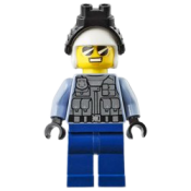 LEGO Police Officer - Duke DeTain, Sand Blue Police Jacket, Dark Blue Legs, White Helmet minifigure