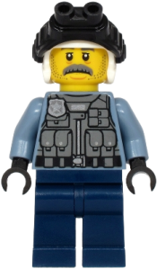 LEGO Police - Officer Sam Grizzled, Sand Blue Jacket minifigure