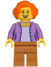 LEGO Mom - Medium Lavender Jacket, Medium Nougat Legs, Orange Hair minifigure