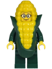 LEGO Mayor Fleck - Dark Green Suit Jacket, Corn Cob Costume minifigure
