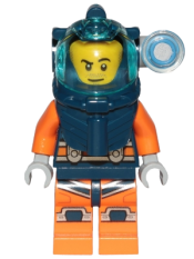 LEGO Deep Sea Diver - Male, Dark Blue Helmet, Side Lamp, Stubble minifigure