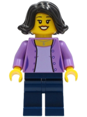 LEGO Mom - Medium Lavender Jacket, Dark Blue Legs, Black Hair minifigure