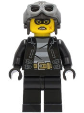 LEGO Police - Clara the Criminal, Pearl Dark Gray Aviator Cap minifigure