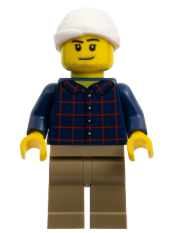 LEGO Patient - Head Bandage, Plaid Button Shirt, Dark Tan Legs minifigure