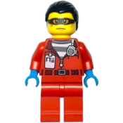 LEGO Police - Crook Vito, Red Jacket with Prison Shirt and I.D. Tag minifigure