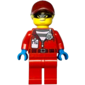 LEGO Police - Crook Big Betty, Red Jacket with Prison Shirt and I.D. Tag minifigure