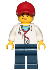 LEGO Personal Trainer - Female, Red Ball Cap with Reddish Brown Ponytail minifigure