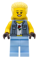 LEGO Stuntz Spectator - Bright Light Yellow Mullet, Sand Blue Vest over Rose Shirt, Bright Light Blue Legs minifigure
