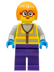 LEGO Shirley Keeper - Neon Yellow Safety Vest minifigure