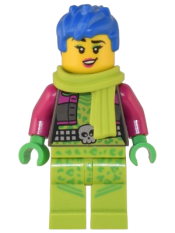 LEGO Raze - Lime Scarf, Blue Hair minifigure