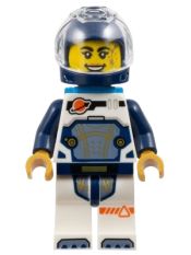 LEGO Astronaut - Female, Dark Blue Helmet, Dark Azure Backpack, White Space Suit with Dark Blue Arms minifigure