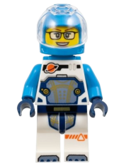 LEGO Astronaut - Female, Dark Azure Helmet, Dark Azure Backpack, White Space Suit with Dark Azure Arms minifigure