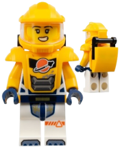 LEGO Astronaut - Female, Bright Light Orange Helmet, Bright Light Orange Armor, White Space Suit with Bright Light Orange Arms minifigure