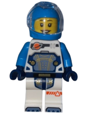 LEGO Astronaut - Female, Dark Azure Helmet, White Space Suit with Dark Azure Arms minifigure