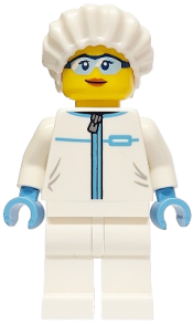 LEGO Police - City Forensic Detective Female, White Safety Jumpsuit, Safety Glasses minifigure