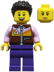 LEGO Mom - Reddish Brown Jacket, Dark Purple Legs, Dark Brown Hair set