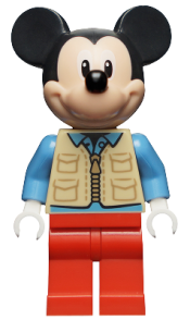 LEGO Mickey Mouse - Tan Safari Vest, Medium Blue Shirt minifigure