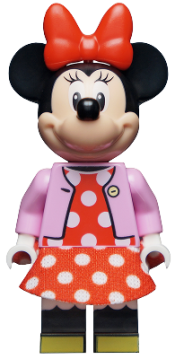LEGO Minnie Mouse - Bright Pink Jacket, Red Polka Dot Dress minifigure