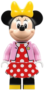 LEGO Minnie Mouse - Bright Pink Jacket, Red Polka Dot Dress, Yellow Bow minifigure