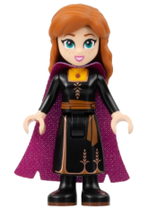 LEGO Anna - Black Dress, Magenta and Dark Purple Cape, Narrow Smile minifigure