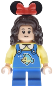 LEGO Main Street, U.S.A. Park Guest Child - Girl, Blue Overalls with Flounder, Blue Short Legs set