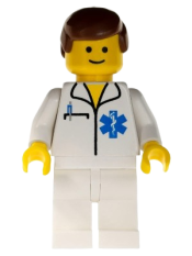 LEGO Doctor - EMT Star of Life, White Legs, Reddish Brown Male Hair minifigure