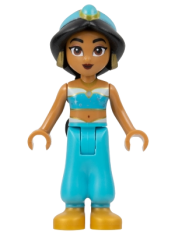 LEGO Jasmine - Pearl Gold Shoes, Sparkles on Top, Belly Button minifigure