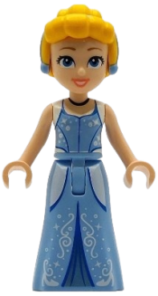 LEGO Cinderella - Bright Light Blue and Metallic Light Blue Dress, Bright Light Orange Hair set