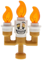 LEGO Lumière {Lumiere} - Small Solid Candelabra, White Round Plates set