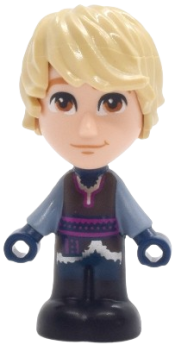 LEGO Kristoff - Micro Doll, Dark Brown Shirt, Dark Blue Shorts, Closed Mouth Grin set