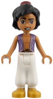 LEGO Aladdin - Gold Filigree on Vest and Belt, Medium Nougat Skin set