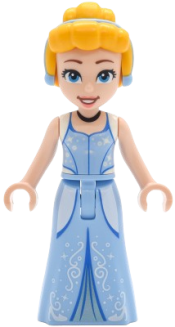 LEGO Cinderella - Bright Light Blue and Metallic Light Blue Dress, Bright Light Orange Hair, Reddish Brown Eyebrows set