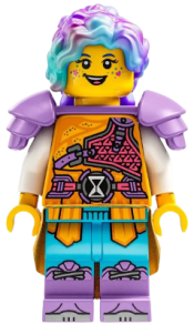 LEGO Izzie (Isabel Christina Garcia) - Medium Lavender Shoulder Pads, Bright Light Orange Skirt minifigure