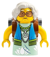 LEGO Mrs. Castillo - Reddish Brown and Flat Silver Backpack minifigure