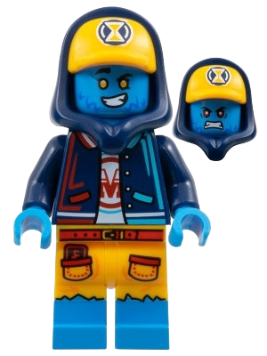 LEGO Logan - Dark Blue Hoodie, Bright Light Orange Cap minifigure