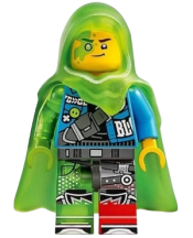 LEGO Mateo - Dark Azure Jacket, Trans-Bright Green Cape with Hood set