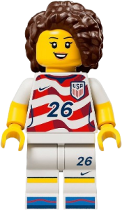 LEGO Soccer Player - Female, US Team, Stripes Jersey set