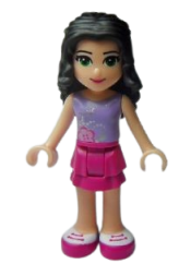 LEGO Friends Emma, Magenta Layered Skirt, Lavender Top minifigure