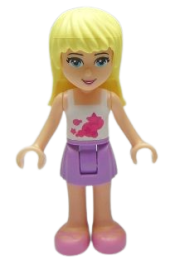 LEGO Friends Stephanie, Medium Lavender Skirt, White Top minifigure