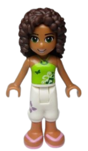 LEGO Friends Andrea, White Cropped Trousers, Lime Halter Neck Top minifigure