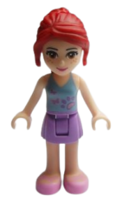 LEGO Friends Mia, Medium Lavender Skirt, Light Blue Top minifigure