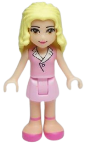 LEGO Friends Marie, Bright Pink Skirt, Bright Pink Sleeveless Blouse Top minifigure