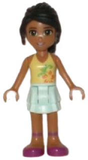 LEGO Friends Nicole, Light Aqua Layered Skirt, Light Yellow Top minifigure