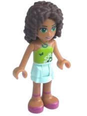 LEGO Friends Andrea, Light Aqua Layered Skirt, Lime Halter Neck Top minifigure