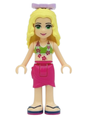 LEGO Friends Isabella, Magenta Wrap Skirt, Lime Bikini Top, Bow minifigure