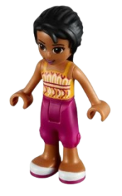 LEGO Friends Joanna, Magenta Cropped Trousers, Orange Top minifigure