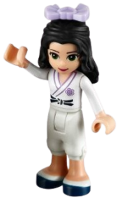 LEGO Friends Emma, White Karate Uniform, Bow minifigure