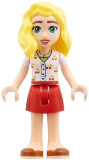 LEGO Friends Matilde - White Top with Cherries, Red Skirt, Dark Orange Shoes set