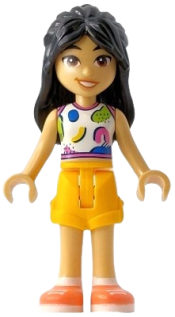 LEGO Friends Liann - White Tank Top, Bright Light Orange Shorts, Coral Shoes set